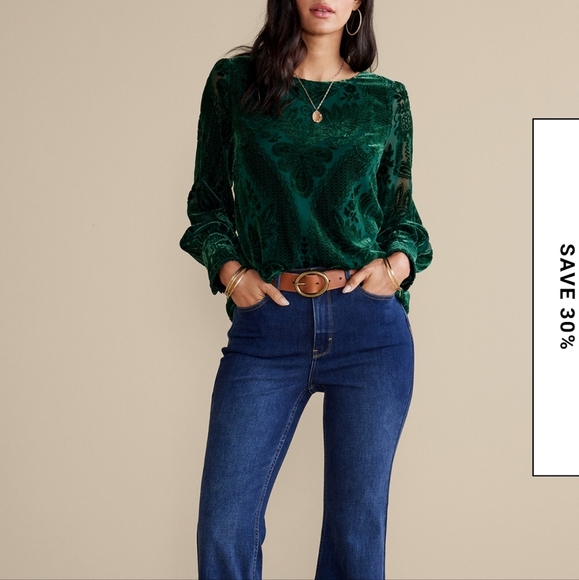 Soft Surroundings Vanetta Velvet Top Size XS - Picture 2 of 8